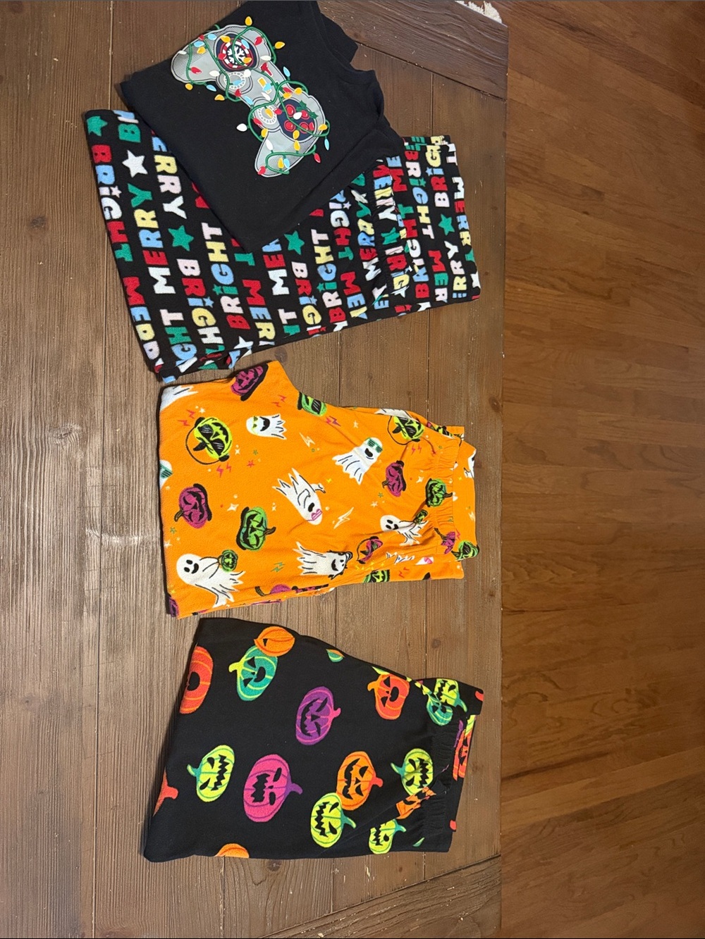 Kids Halloween Pajama Set - Orange & Black Pumpkin Ghost Prints